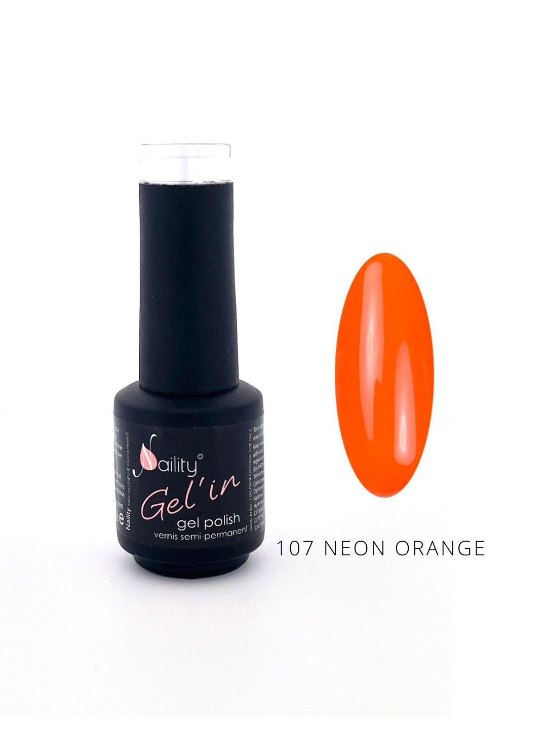 VERNIS SEMI-PERMANENT 107 Néon Orange 7ml