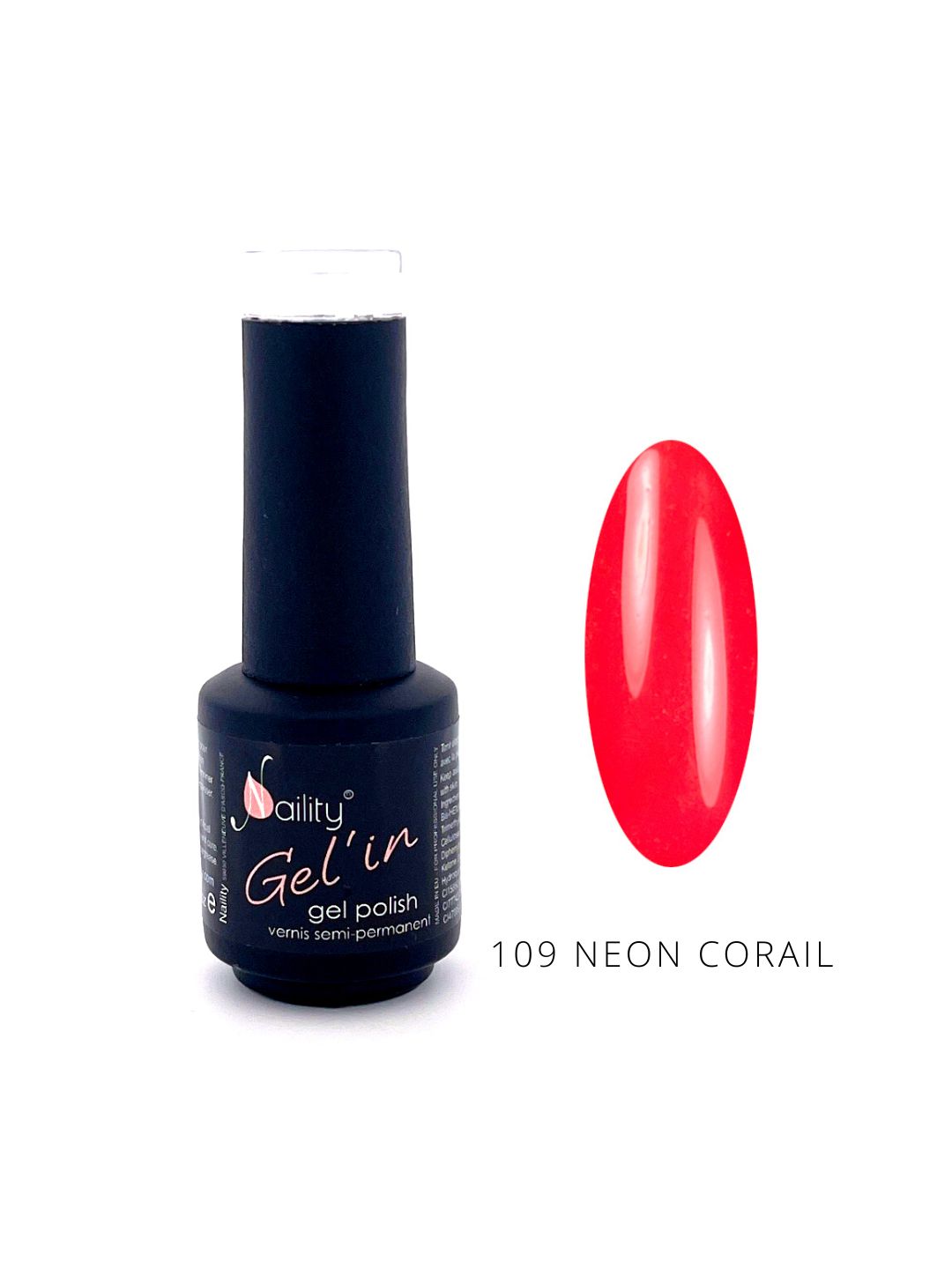 VERNIS SEMI-PERMANENT 109 Néon Corail 15ml